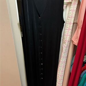 Chicos black  Button-Front Sleeveless Maxi Dress size 2